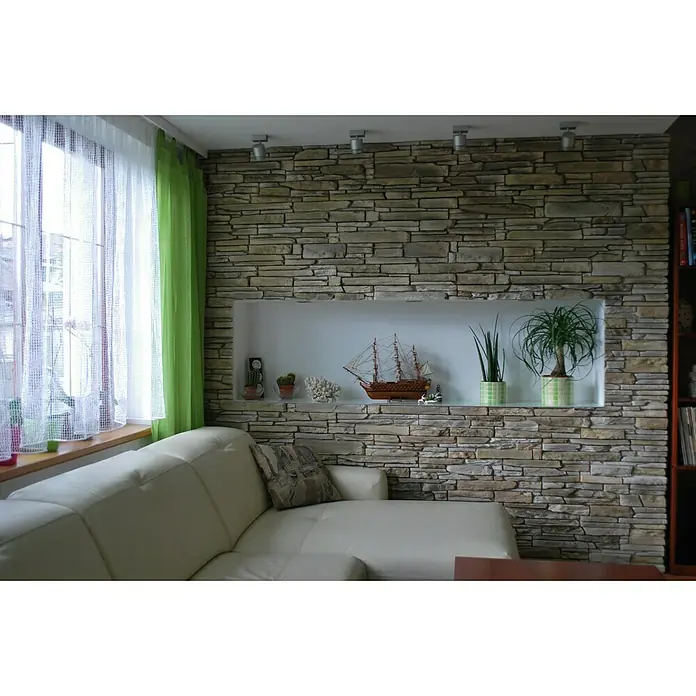 Verblendstein-Ecke Adriana - L x B x H: 20,5 x 41,5 x 12 cm, Gelb/Braun/Schwarz, Steinoptik