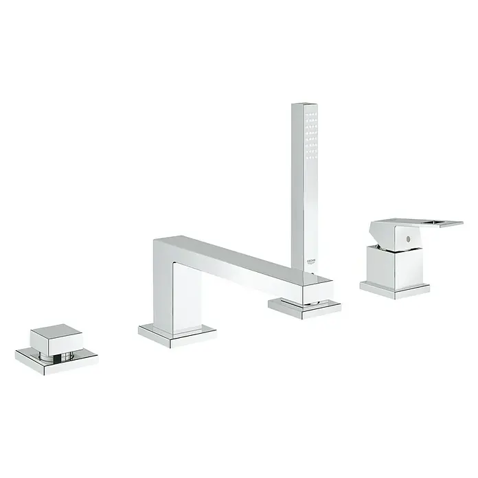 Grohe Eurocube Wannenrandarmatur - 4-Loch, Chrom, Glänzend - Vorderansicht