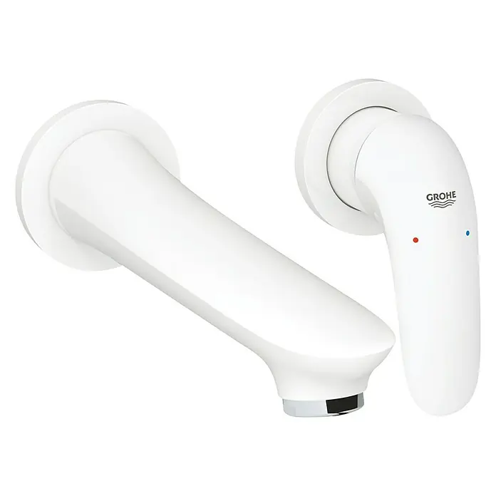 Grohe Eurostyle Solid Wand-Waschtischarmatur - 2-Loch, Weiß, Glänzend - Vorderansicht