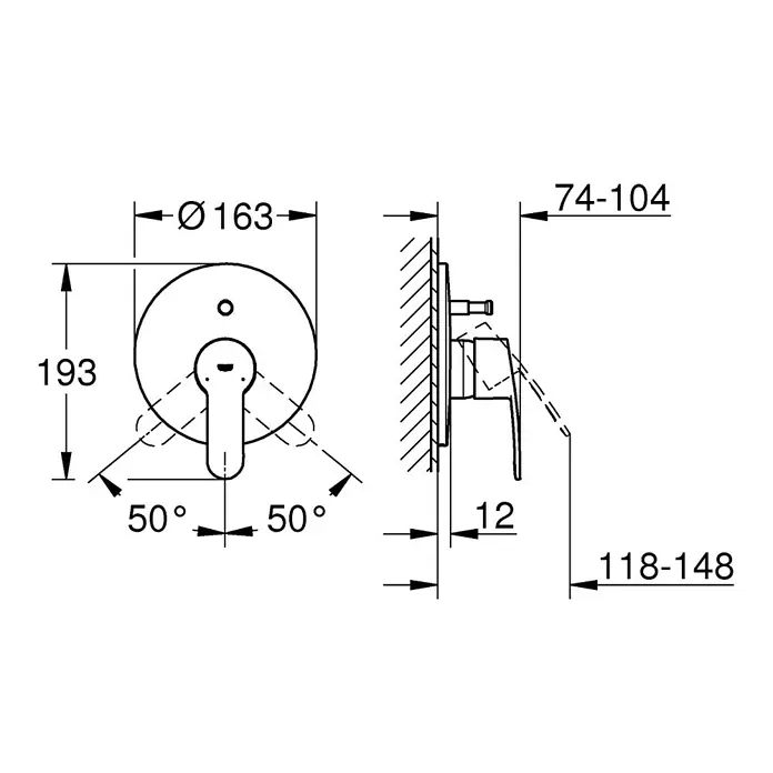 Grohe Eurostyle Cosmopolitan UP-Badewannenarmatur - Chrom, Glänzend