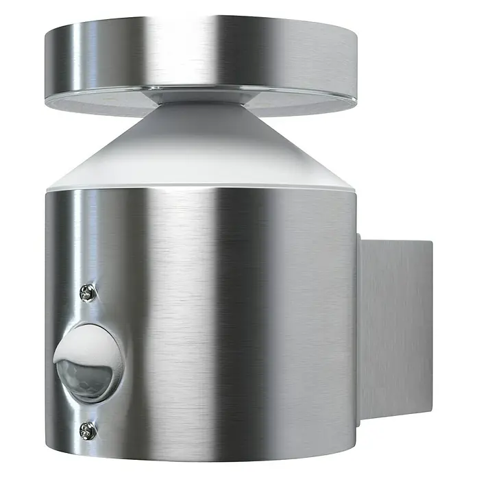 Ledvance LED-Sensor-Außenwandleuchte Wall - 6 W, L x B x H: 15 x 10,2 x 13,5 cm, Edelstahl, Warmweiß - Ansicht von oben