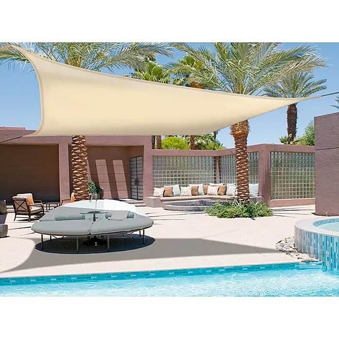 Nortene Toldo vela SUN-NET kit - 3,4 x 3,4 m, Beige, Poliéster, Cuadrado
