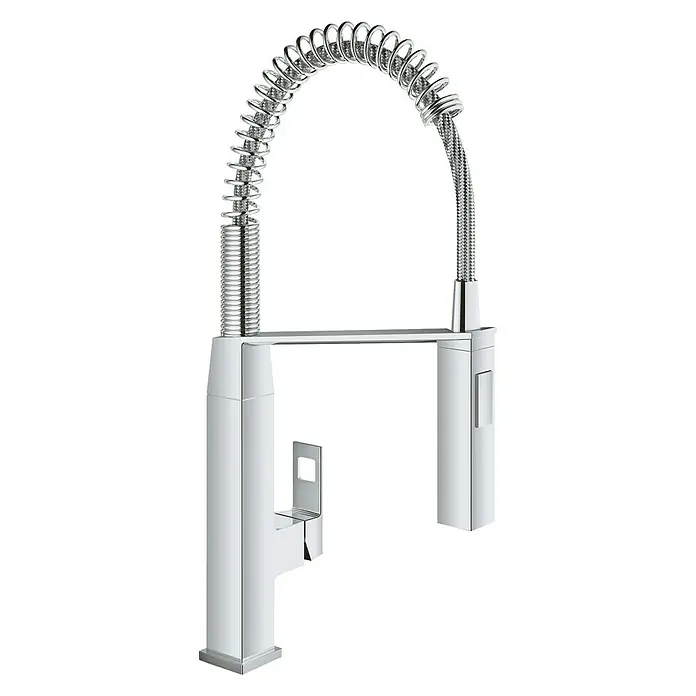 Grohe Eurocube Spültischarmatur - Chrom, Glänzend, Spiralfeder - Vorderansicht
