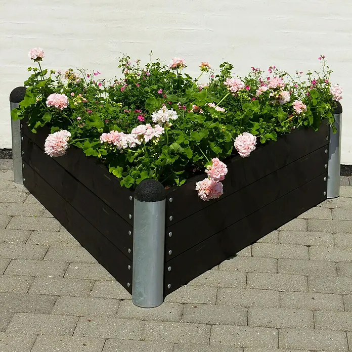 Plus Hochbeet Pipe - 140 x 138 x 36 cm, Schwarz, Holz - Stimmungsaufnahme