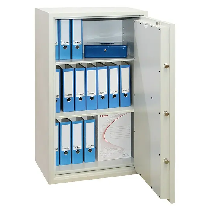 Format Stahlbüroschrank SB Pro 40 - Doppelbart-Hochsicherheitsschloss, L x B x H: 550 x 700 x 1.200 mm - Detailaufnahme