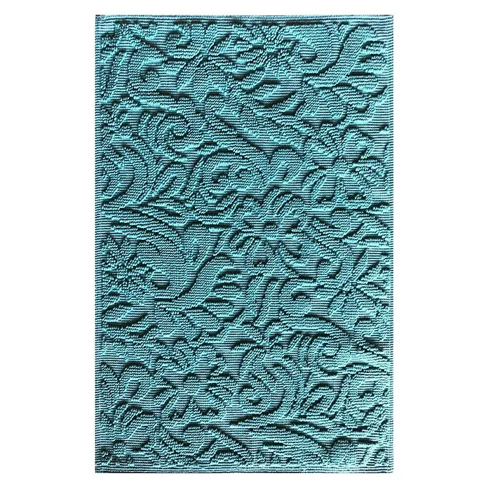 Badteppich Blume - 50 x 80 cm, Türkis, 100 % Baumwolle - Ansicht von oben
