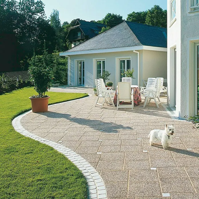 Stone Garden Waschbetonplatte Picola - Natur/Beige, L x B x S: 40 x 40 x 3,7 cm