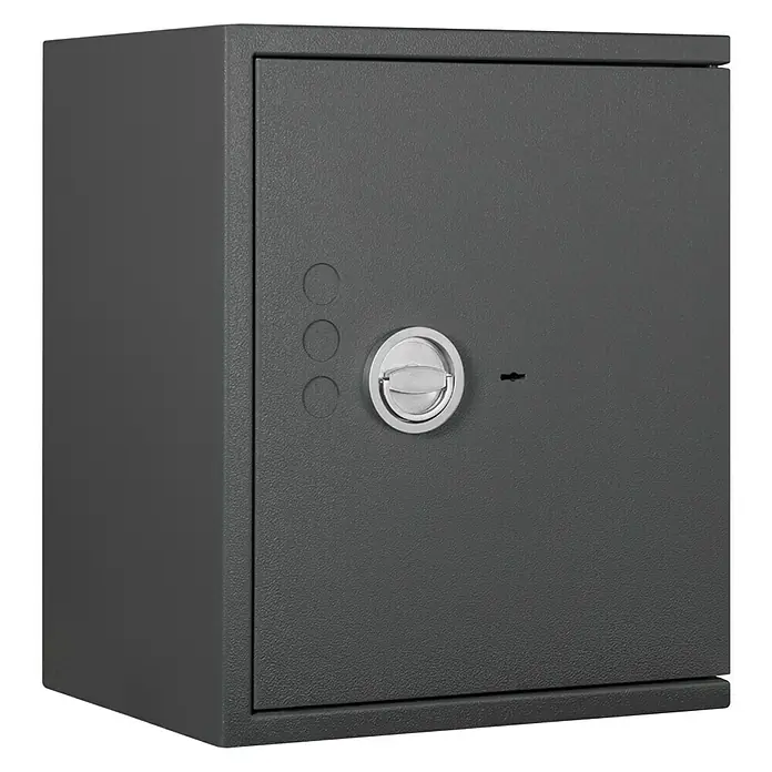 Format Wertschutzschrank Lyra 3 - Doppelbart-Hochsicherheitsschloss, L x B x H: 420 x 500 x 605 mm - Vorderansicht