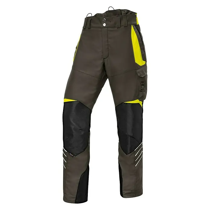 Kübler Forest Schnittschutzhose 2750 - S, Oliv/Warngelb, Schrittlänge: 89 cm - Vorderansicht