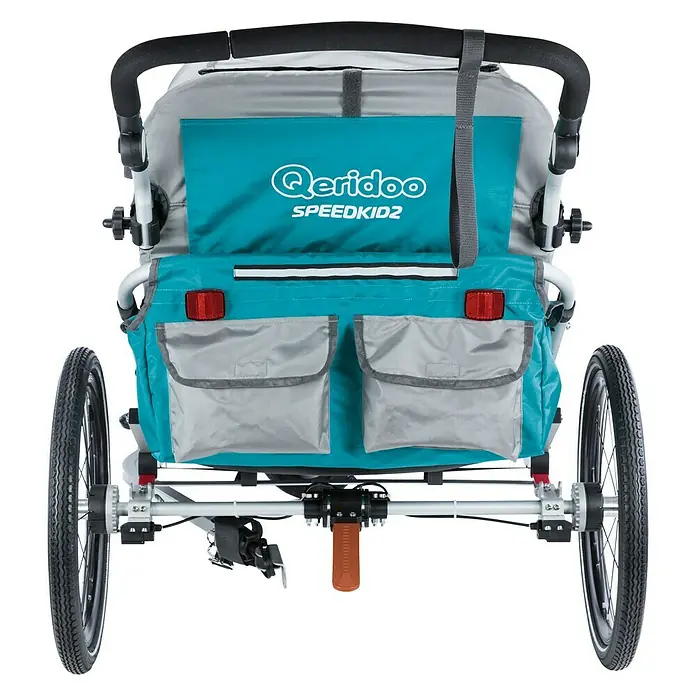 Qeridoo Kinderfahrradanhänger Speedkid 2 2018 - Zweisitzer, Max. zulässiges Gesamtgewicht: 60 kg, Blau