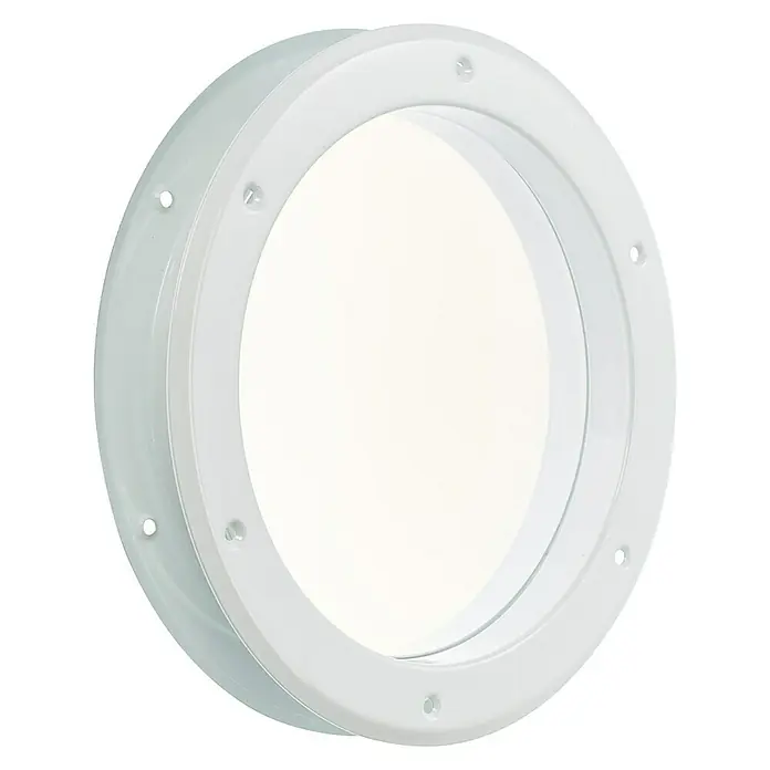 Mottez Bullauge - Metall, Weiß, Verglasung: Klar, Durchmesser: 26 cm - Vorderansicht