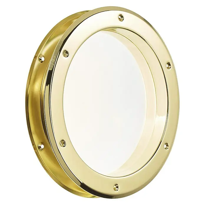 Mottez Bullauge - Metall, Gold, Verglasung: Klar, Durchmesser: 26 cm - Vorderansicht