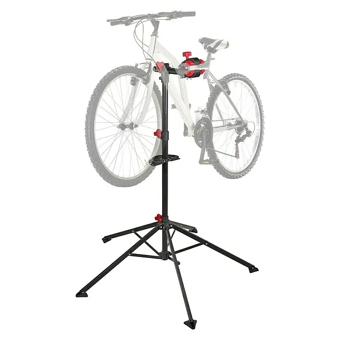 Stalak za popravak bicikla - Prikladno za: Okvir bicikla s Ø 25 – 40 mm, Podešavanje po visini: 108 cm - 190 cm, 30 kg - Pogled sprijeda