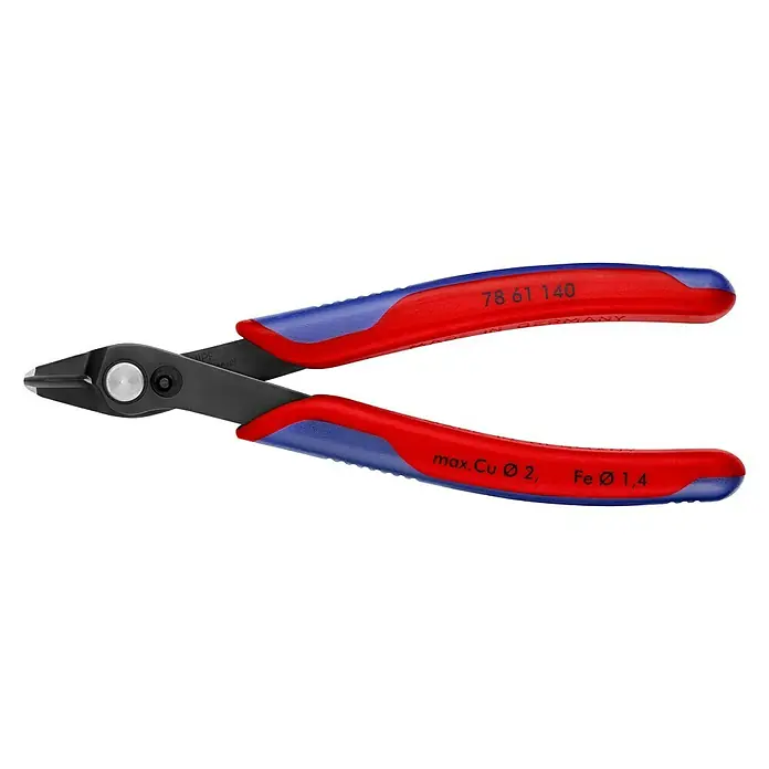 Knipex Bočna kliješta - Duljina: 140 mm, Materijal ručke: Višekomponentna čahura, Način izrade: Brunirano - Pogled sprijeda