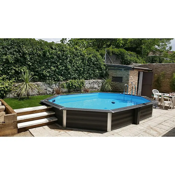 Gre Set piscina completa Avantgarde - L x An x Al: 524 x 386 x 124 cm, 16,21 m³, Gris oscuro