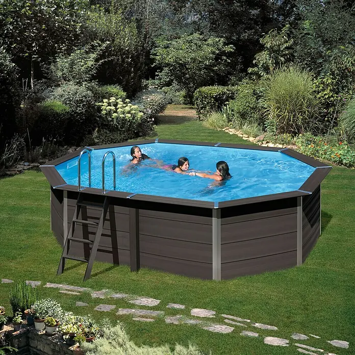 Gre Set piscina completa Avantgarde - L x An x Al: 524 x 386 x 124 cm, 16,21 m³, Gris oscuro