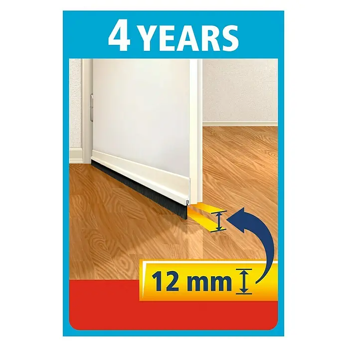 Tesa MOLL Burlete para puerta Standard - 1 m x 12 mm, Puertas, Marrón - Vista superior
