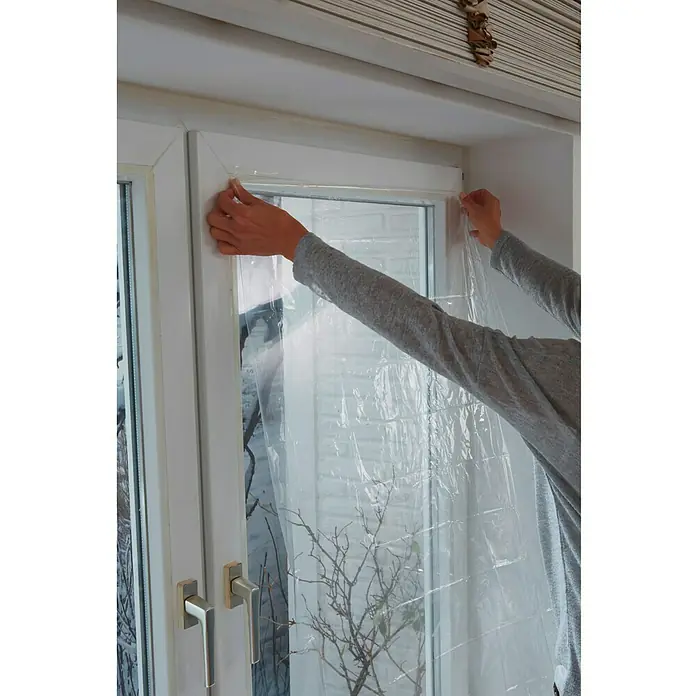 Tesa MOLL Fensterisolierfolie Thermo Cover - 1,7 x 1,5 m, Farblos, Transparent - Anwendungsbeispiel