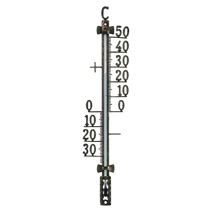 TFA Dostmann Außenthermometer - Anzeige: Analog, Höhe: 27,5 cm, Metall, Altkupferfarben