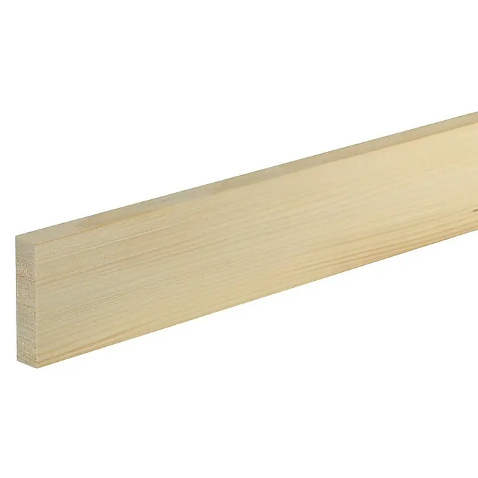 Vlakke plint - 2,4 m x 1,3 cm x 6 cm, Vuren/grenen