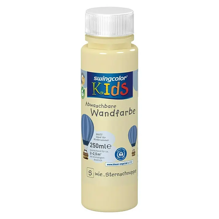 swingcolor KIDS Wandfarbe - Sternschnuppe, 250 ml, Matt, Konservierungsmittelfrei - Vorderansicht