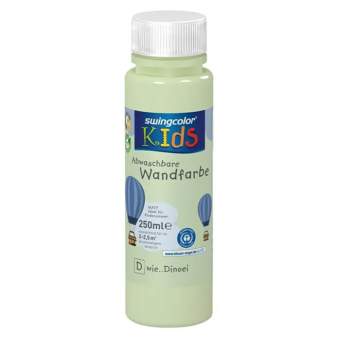 swingcolor KIDS Wandfarbe - Dinoei, 250 ml, Matt, Konservierungsmittelfrei