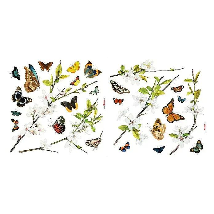Komar Fenstersticker - Butterflies, Bunt, 31 x 31 cm - Vorderansicht