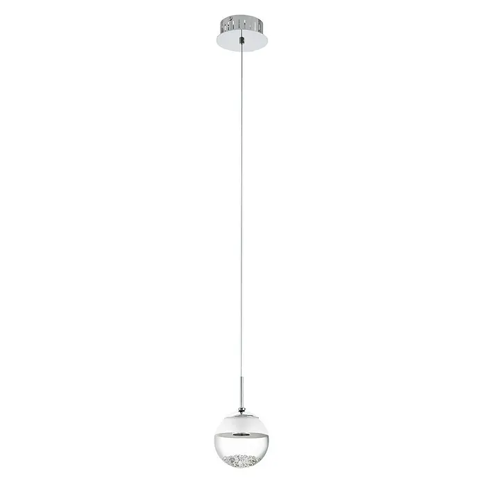 Eglo Lámpara colgante LED redonda Montefio - 5 W, Transparente, Cromo, Blanco cálido