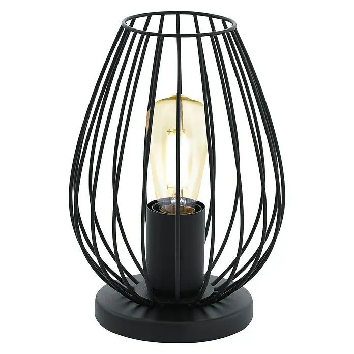 Eglo Newtown Okrugla stolna svjetiljka - 60 W, Ø x V: 160 mm x 23 cm, Crne boje, E27