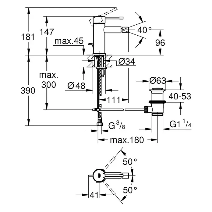 Grohe Essence Bidetarmatur - Chrom