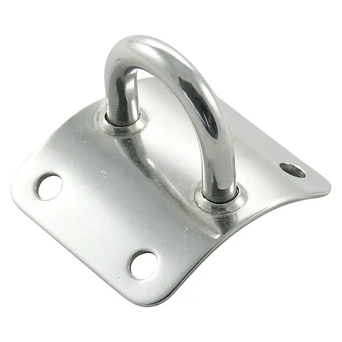 Mastplatte - Gewölbt, L x B: 46,5 x 42 mm, Edelstahl, A2 - Detailaufnahme