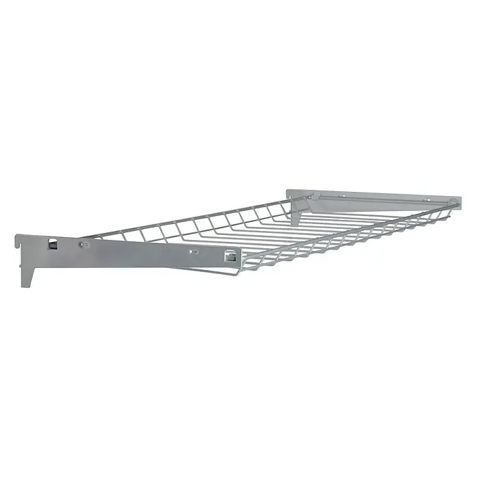 Element System Flaschenkorb - 80 x 30 cm, Traglast: 18 kg/Boden, Weiß/Aluminium - Linke Seitenansicht