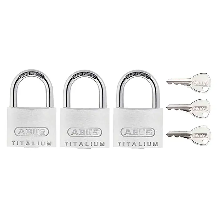Abus Titalium Juego de candados 64TI/40 - An x Al: 40 x 62 mm, 3 uds., Aluminio