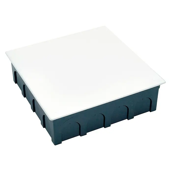 Famatel Caja de empotrar con tapa - 20 x 20 x 6 cm, Empotrado, Blanco