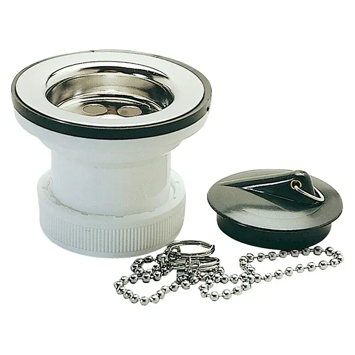 Válvula de desagüe para lavabo y bidé - 1½", Plateado