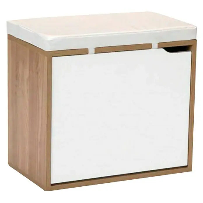 Asiento con espacio de almacenaje - L x An x Al: 30 x 46 x 50 cm, Blanco