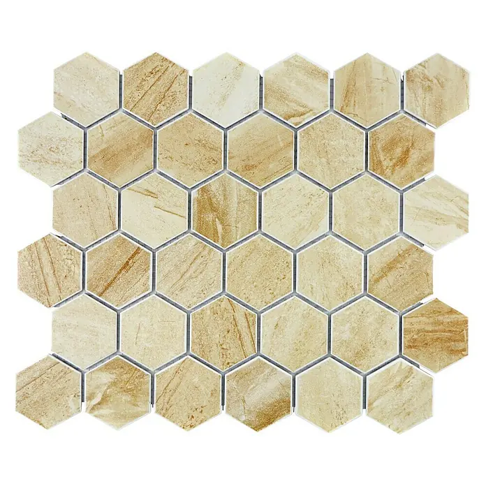 Mosaikfliese Hexagon CTR HX31CM - 32,5 x 28,1 cm, Beige, Matt