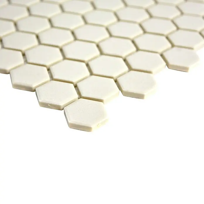 Mosaikfliese Hexagon Uni CU HX020 - 26 x 30 cm, Beige, Matt - Detailaufnahme