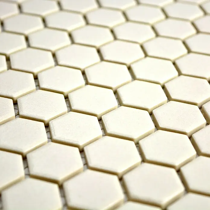 Mosaikfliese Hexagon Uni CU HX020 - 26 x 30 cm, Beige, Matt - Detailaufnahme