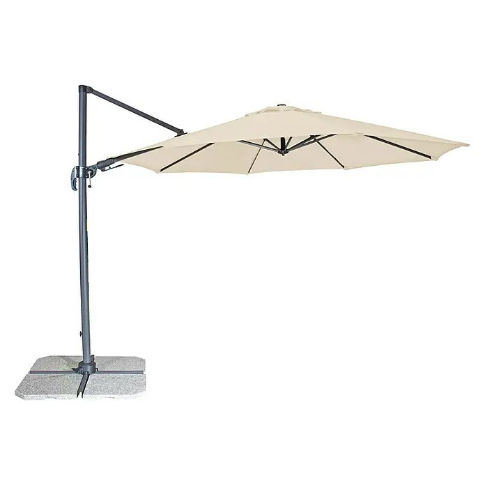 Derby Ravenna Pendelschirm Ravenna - Natur, Durchmesser: 316 cm - Vorderansicht
