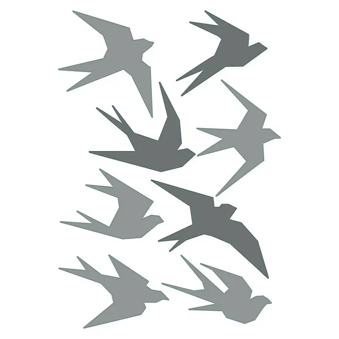 Adhesivos decorativos cristal - Birds, Gris, 21 x 29,7 cm