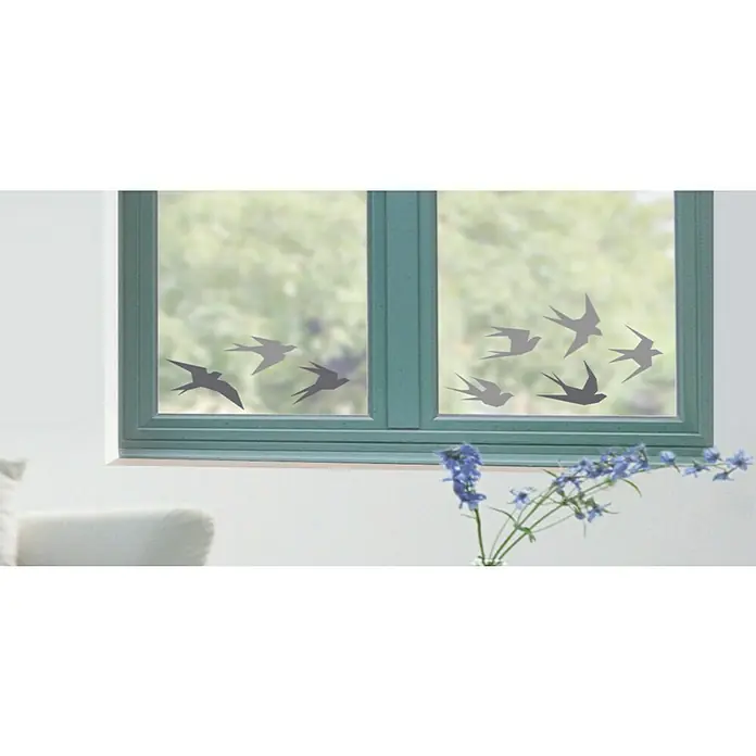 Adhesivos decorativos cristal - Birds, Gris, 21 x 29,7 cm