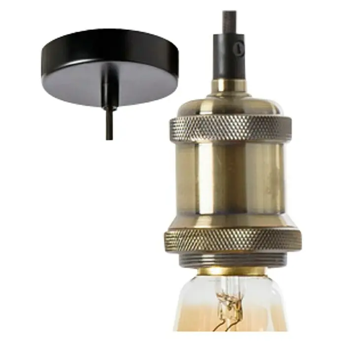 Schuller Lámpara colgante Cuero - 40 W, L x An x Al: 5 x 5 x 96 cm, Oro, E27