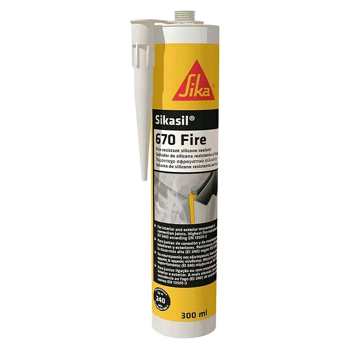 Sika Silicona Sikasil-670 Fire - Gris, 300 ml