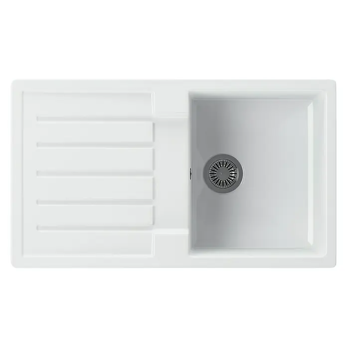 Atron Fregadero encastrable Munich - 49,6 x 85 cm, Acrílico, Blanco, Brillante