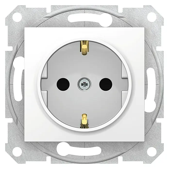 Schneider Electric Sedna Enchufe - Blanco, 1 canal, Aluminio, En pared