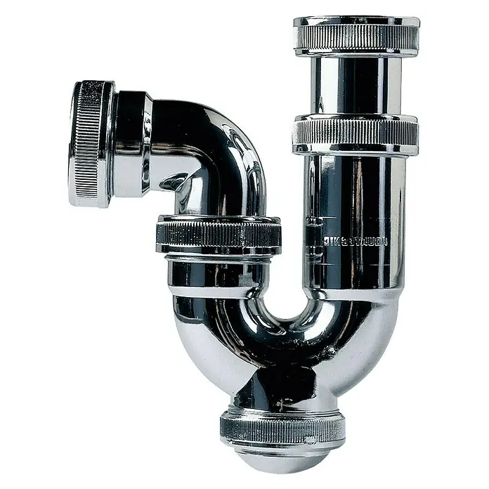 Sifón curvo para fregadero, lavabo o bidet en envase - 1½", Cromo