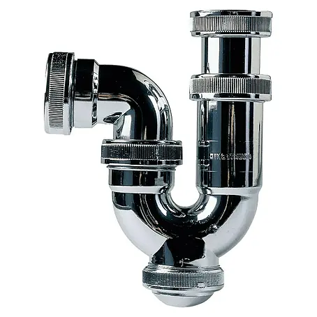 Sifón curvo para fregadero, lavabo o bidet en envase