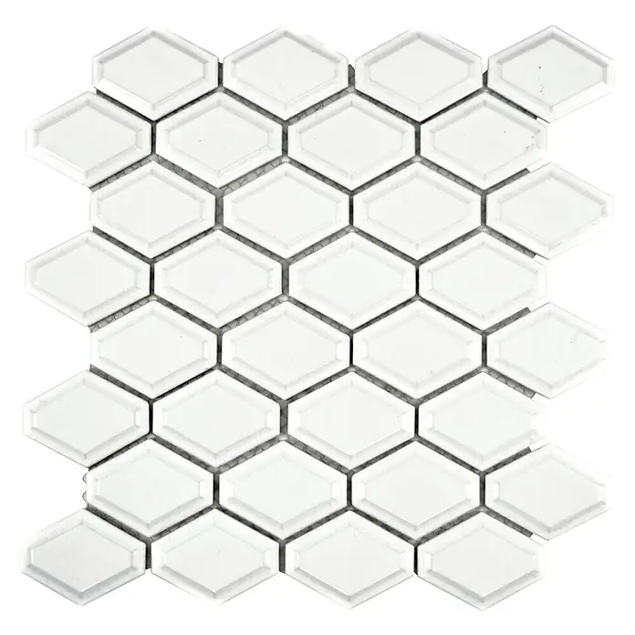 Mosaikfliese Diamant CG MD 3WM - 25,2 x 26,5 cm, Weiß, Matt - Ansicht von oben