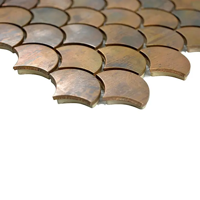 Mosaikfliese Fächer XK FS 46 - 28,3 x 29,2 cm, Kupfer, Matt - Detailaufnahme